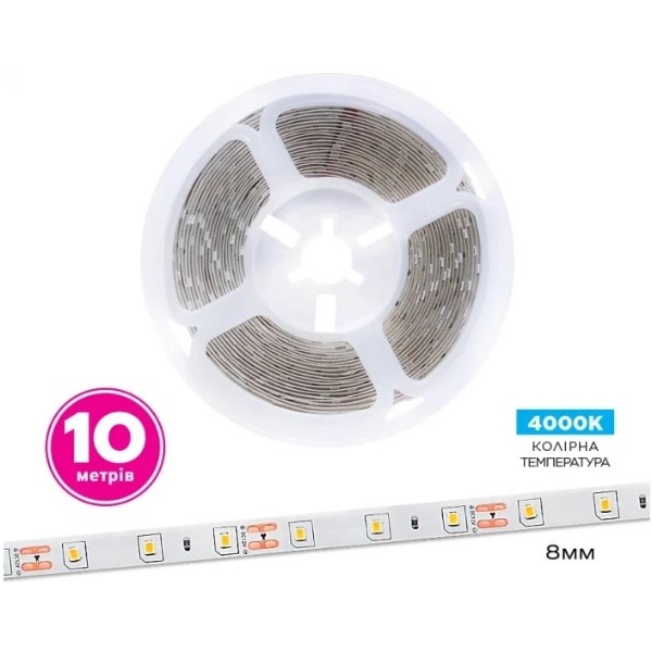 Фото - Світлодіодна стрічка ELM 2835 60LED IP20 4000K 10м (19-0014-10)